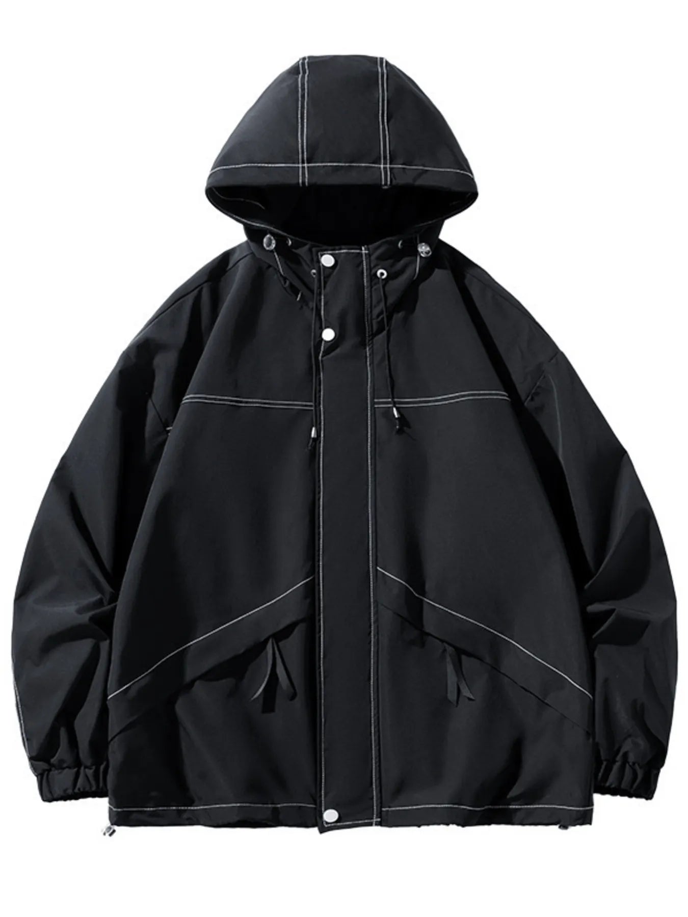 Men's Plus Size Drawstring Hooded Jacket