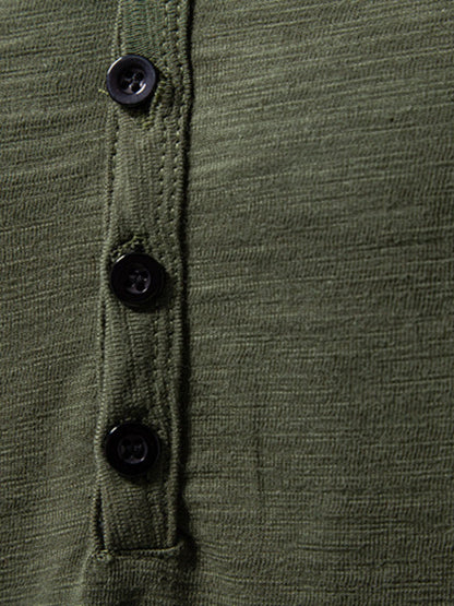 Men's Casual Button Detail T-Shirt