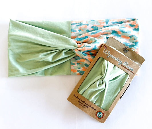 Camo Tennessee Teal/Solid Sage Headband