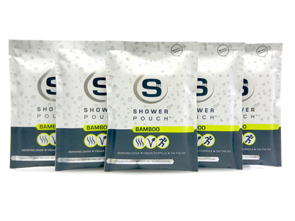 5-pack Shower Pouch XL (2' x 1') Body Wipes