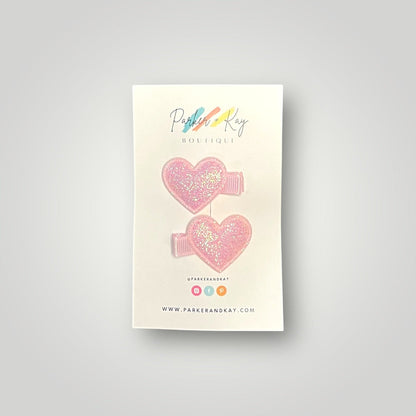 Sparkling Heart Hair Clips