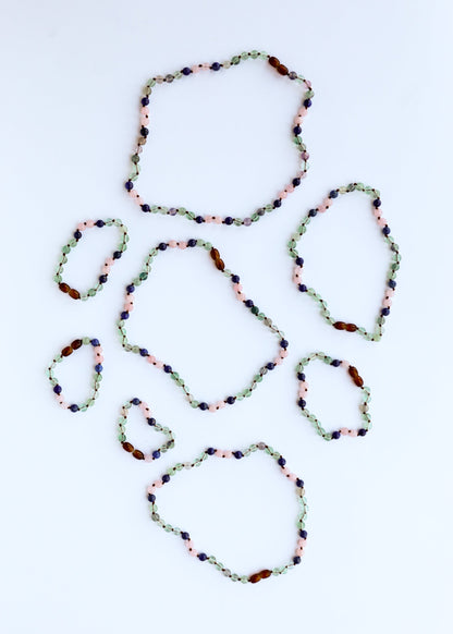 Fluorite + Lapis Lazuli + Rose Quartz || Gemstone Anklet or Bracelet