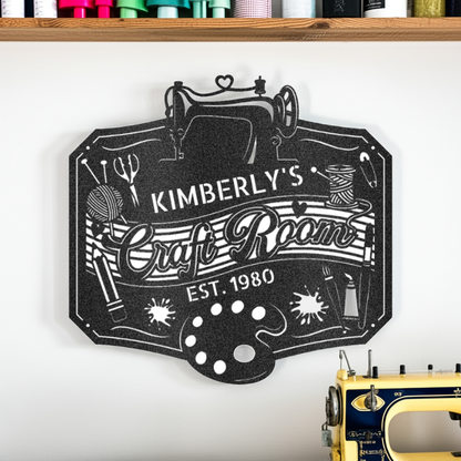 Craft Room Custom Metal Sign – Tailored for Sewing, Quilting, or Crochet