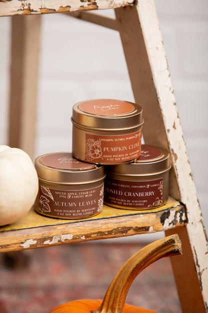 Autumn Leaves Tin Candle