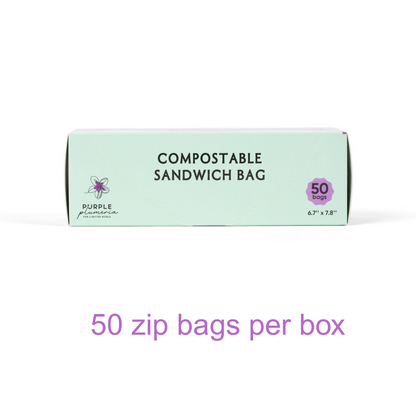 Compostable Resealable Bags. Eco-Friendly & Durable. Snack, Sandwich, Quart & Gallon Sizes