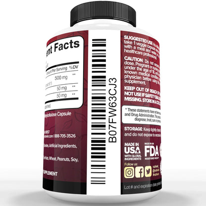 Nutrivein Premium Tart Cherry Capsules 3000mg - 90 Capsules
