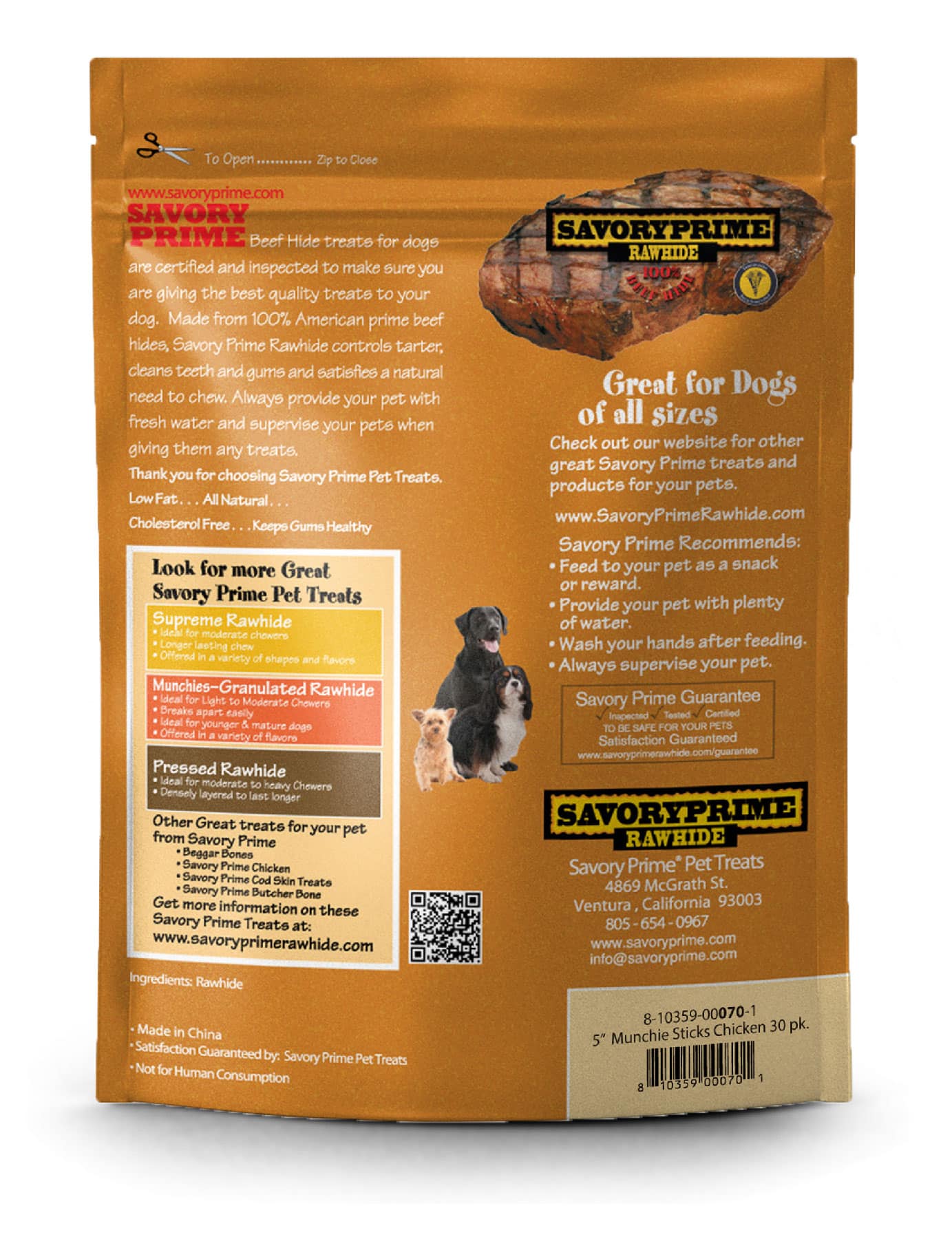 Savory Prime Rawhide Sticks (5inch 30pk)