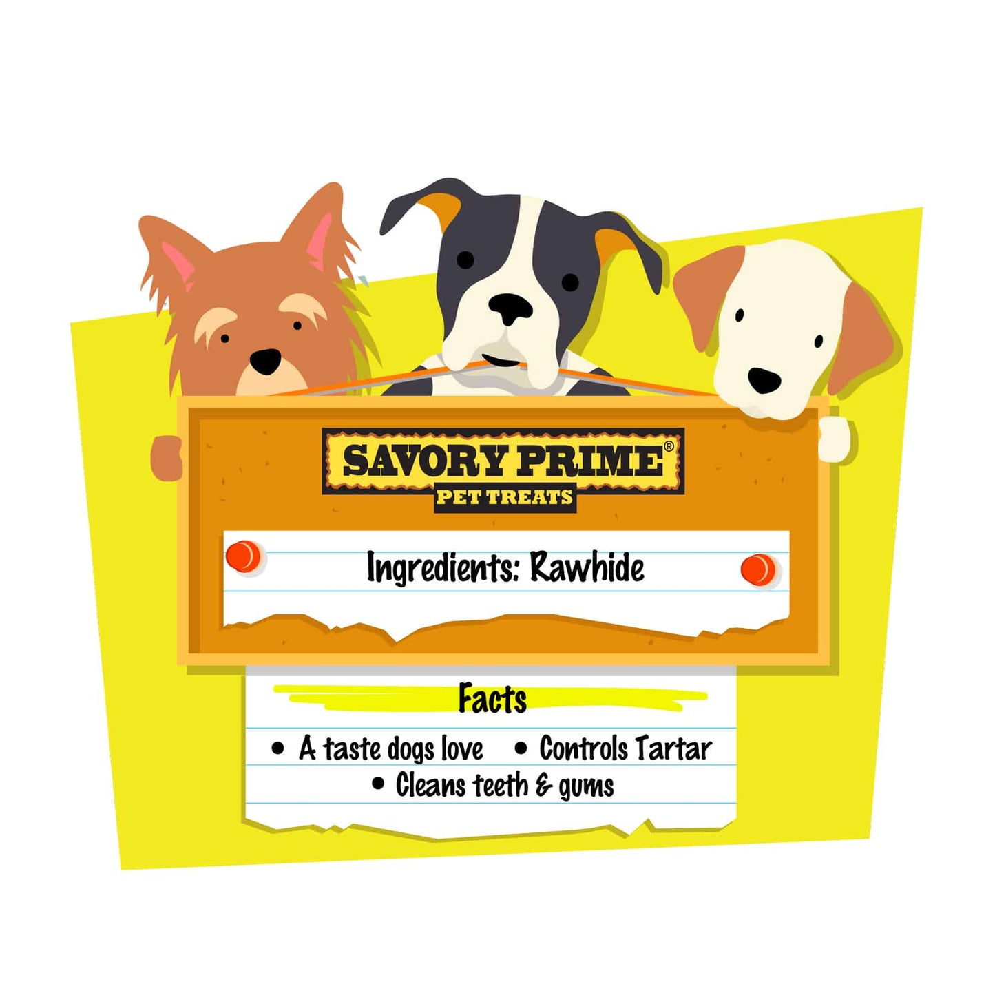 Savory Prime Rawhide Sticks (5inch 30pk)