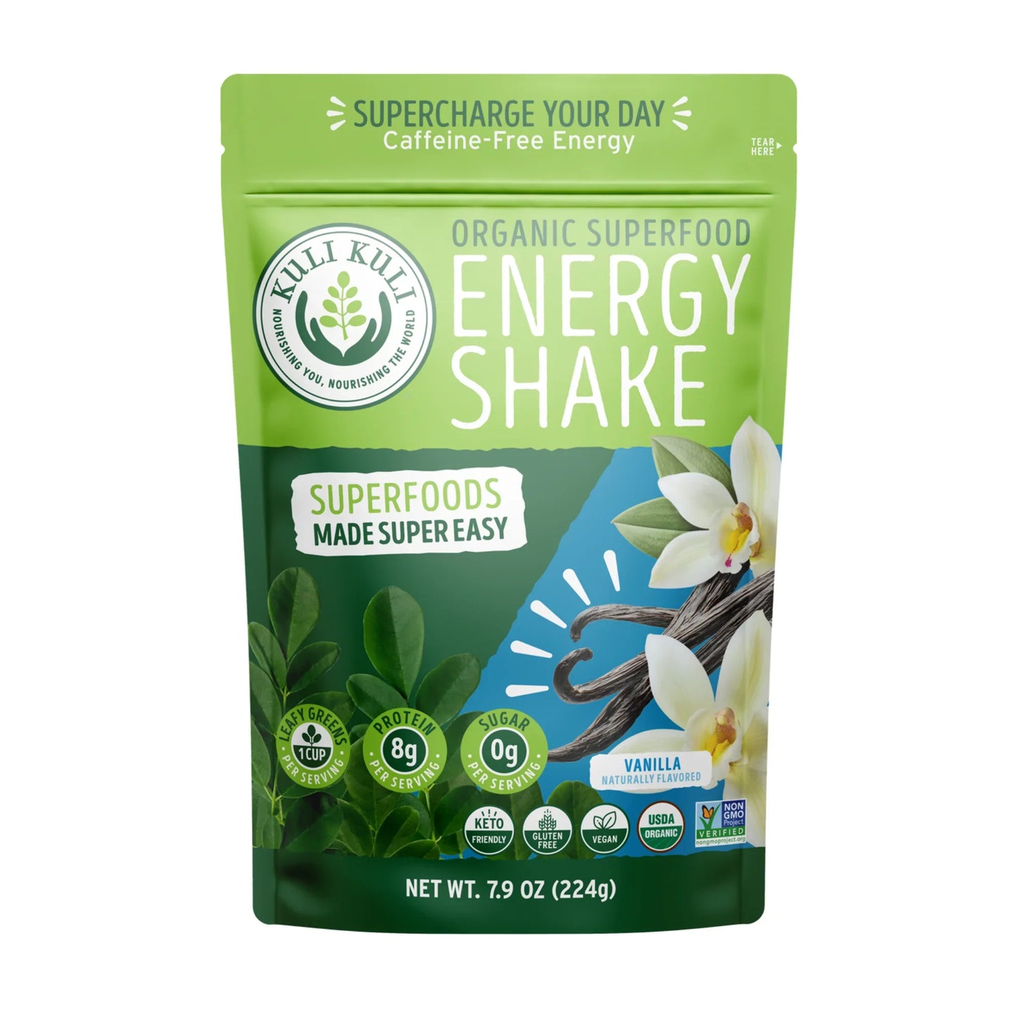 Kuli Kuli Moringa Greens and Protein Powder - 7.6 Oz, Vanilla Flavor