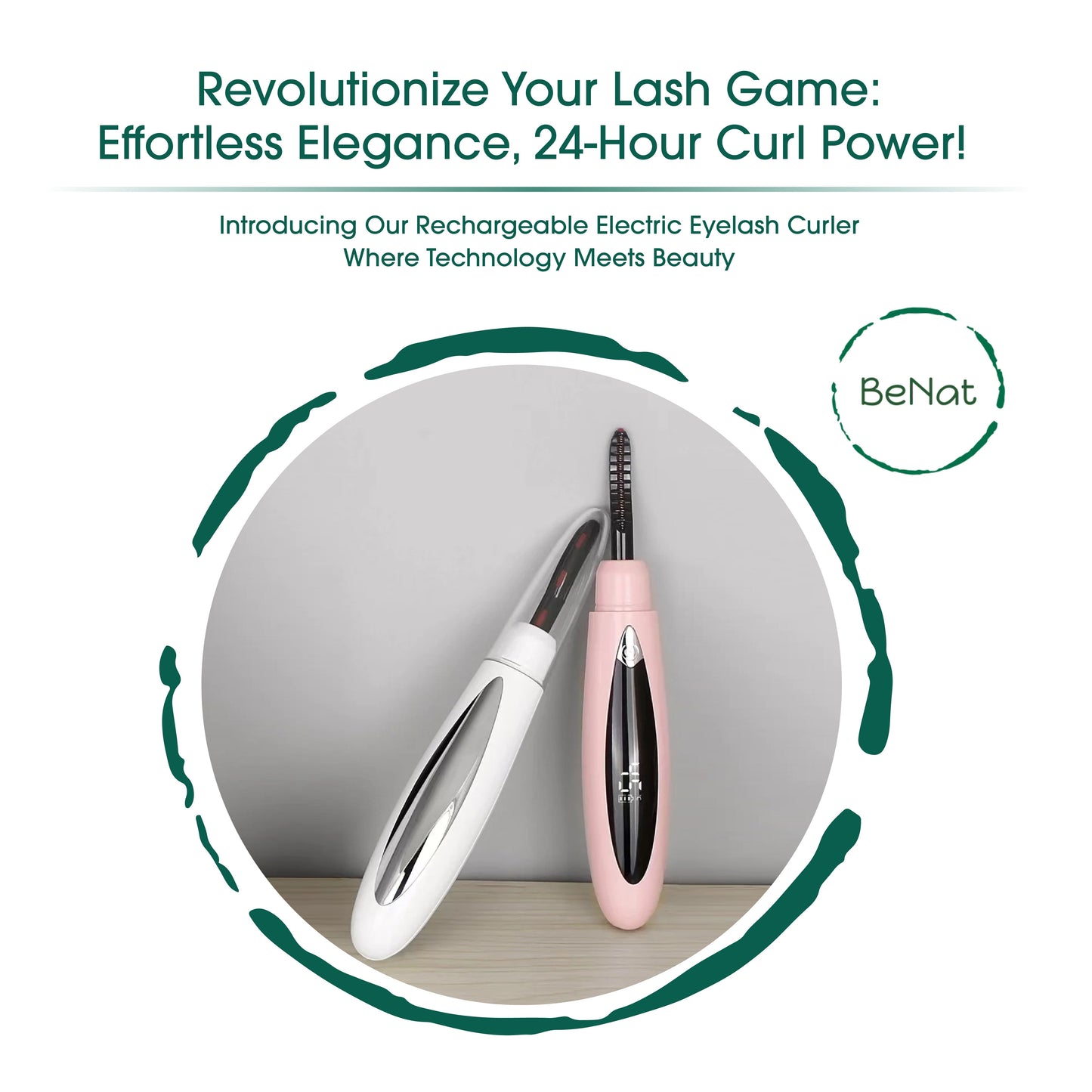 The Effortless Beauty Kit -Facial Hair Remover, Eyebrow Trimmer & Heated Eyelash Curler Set