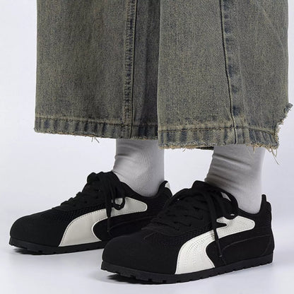 Contrast Lace Up Casual Sneakers