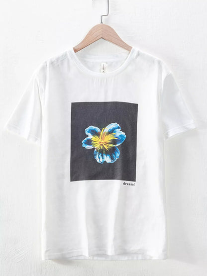 Men's Plus Size Floral Graphic Relaxed Fit T-Shirt