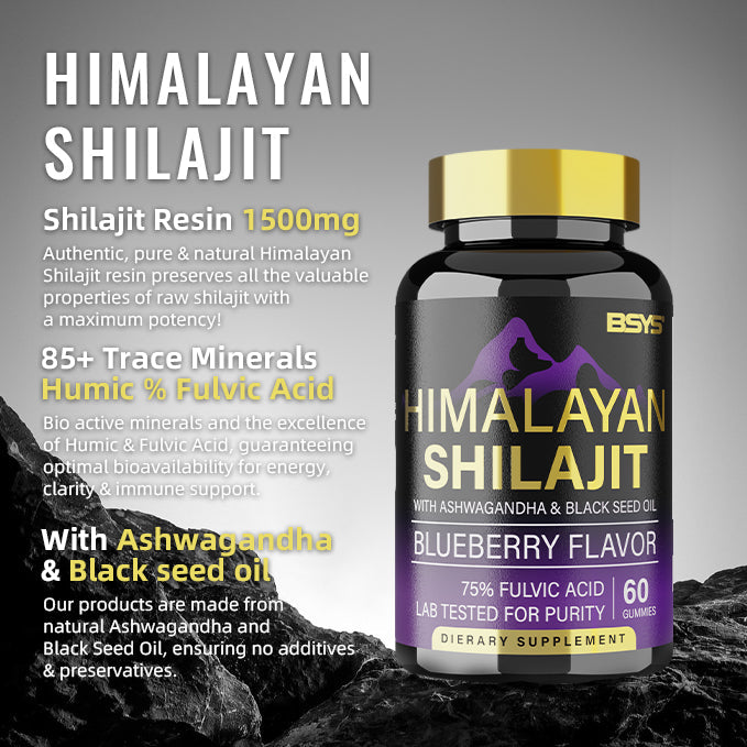 Himalayan Shilajit 8-in-1 Energy & Vitality Gummies supplement  | 60 Gummies