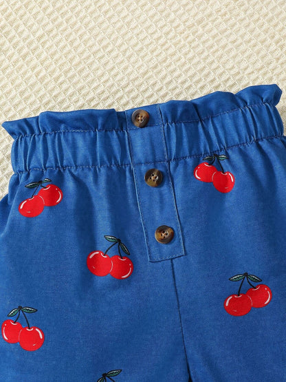 Children's Cherry Tee and Shorts Set