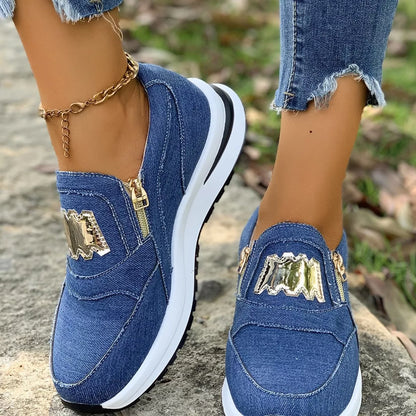 Round Toe Platform Slip-Ons