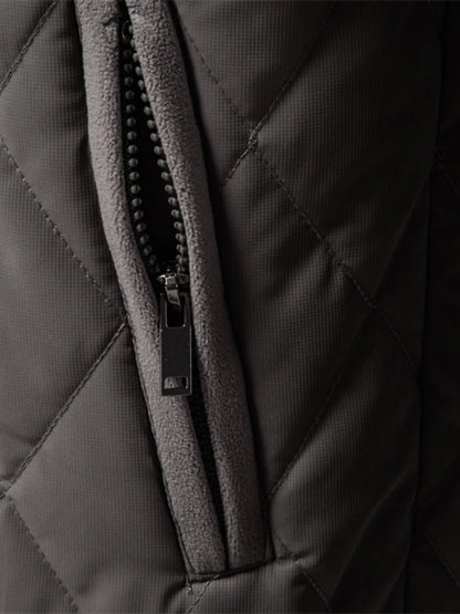 Men's Quilted Snap Down Long Sleeve Jacket