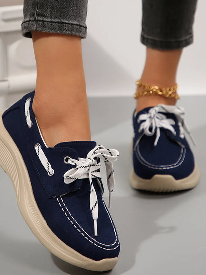 Lace Up Round Toe Sneakers
