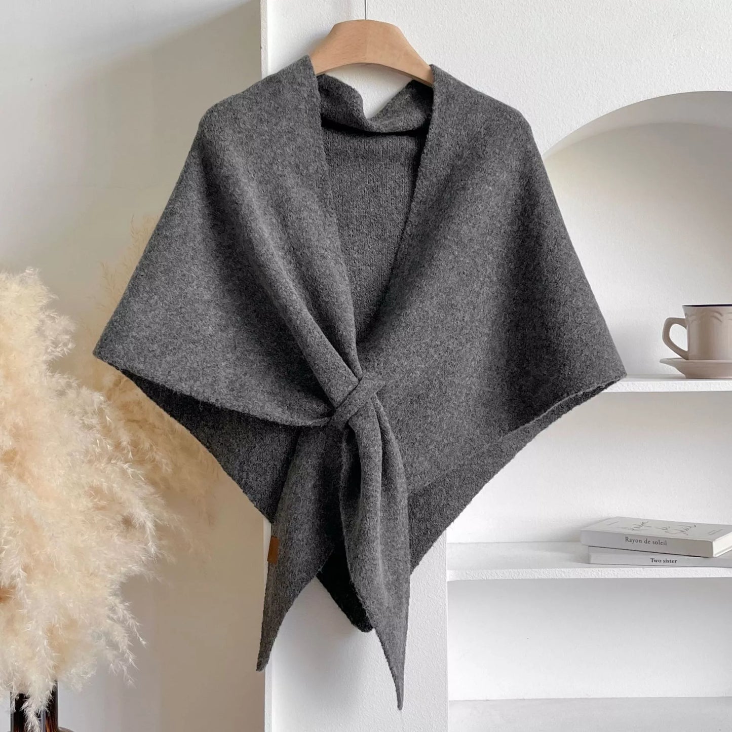 Knitted Solid Color Scarf Shawl