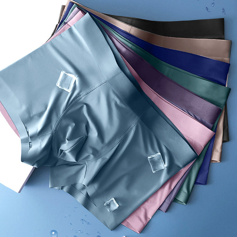 Men's Ice Silk Seamless One Piece Underwear