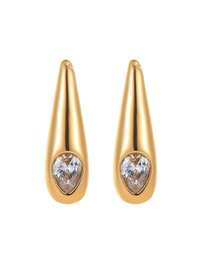 18K Gold-Plated Zircone Teardrop Earrings