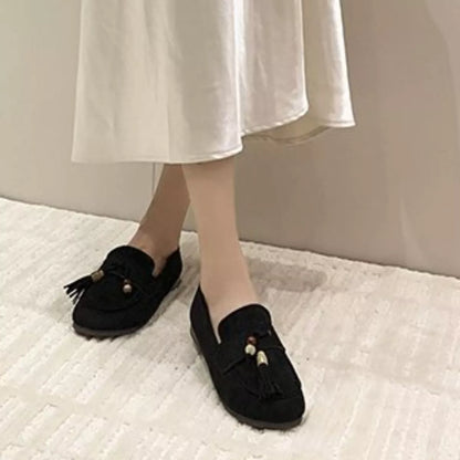 Tassel Round Toe Slip-Ons