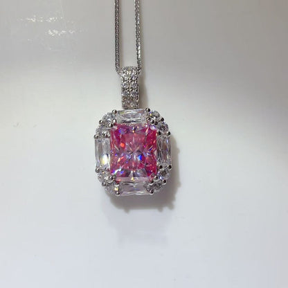 5 Carat Moissanite 925 Sterling Silver Pendant Necklace