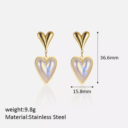 Heart-Shaped Pearl Drop Earrings