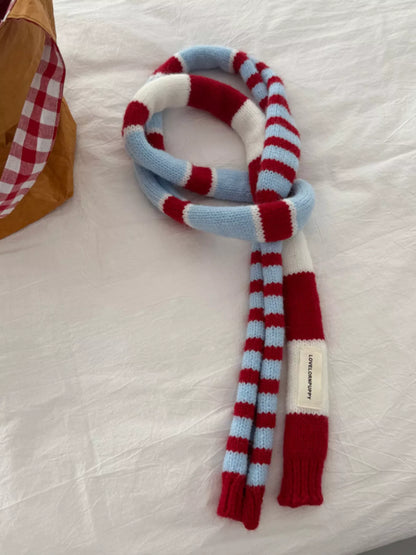 Striped Knitted Warm Scarf