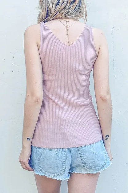 And The Why Ribbed Knit Slim Tank
