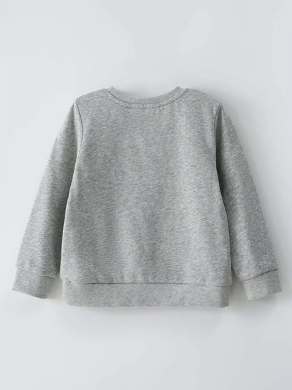 Children's Cartoon Vehicle Graphic Crew Neck Sweatshirt
