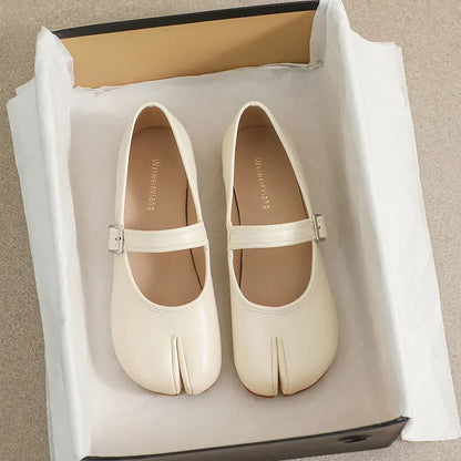Split-Toe Flat Slip-Ons