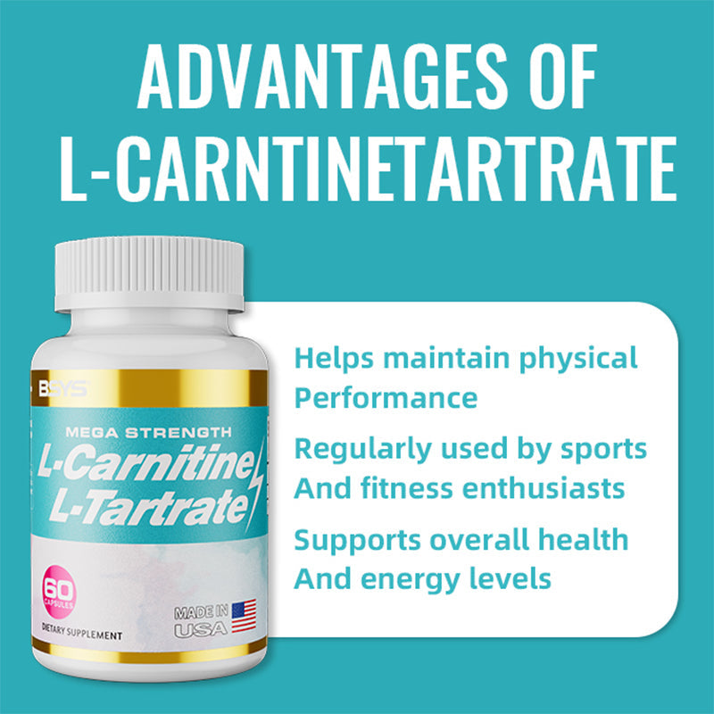 L-Carnitine L-Tartrate Fat Metabolism Energy Support Supplement Capsules | 60 Capsules