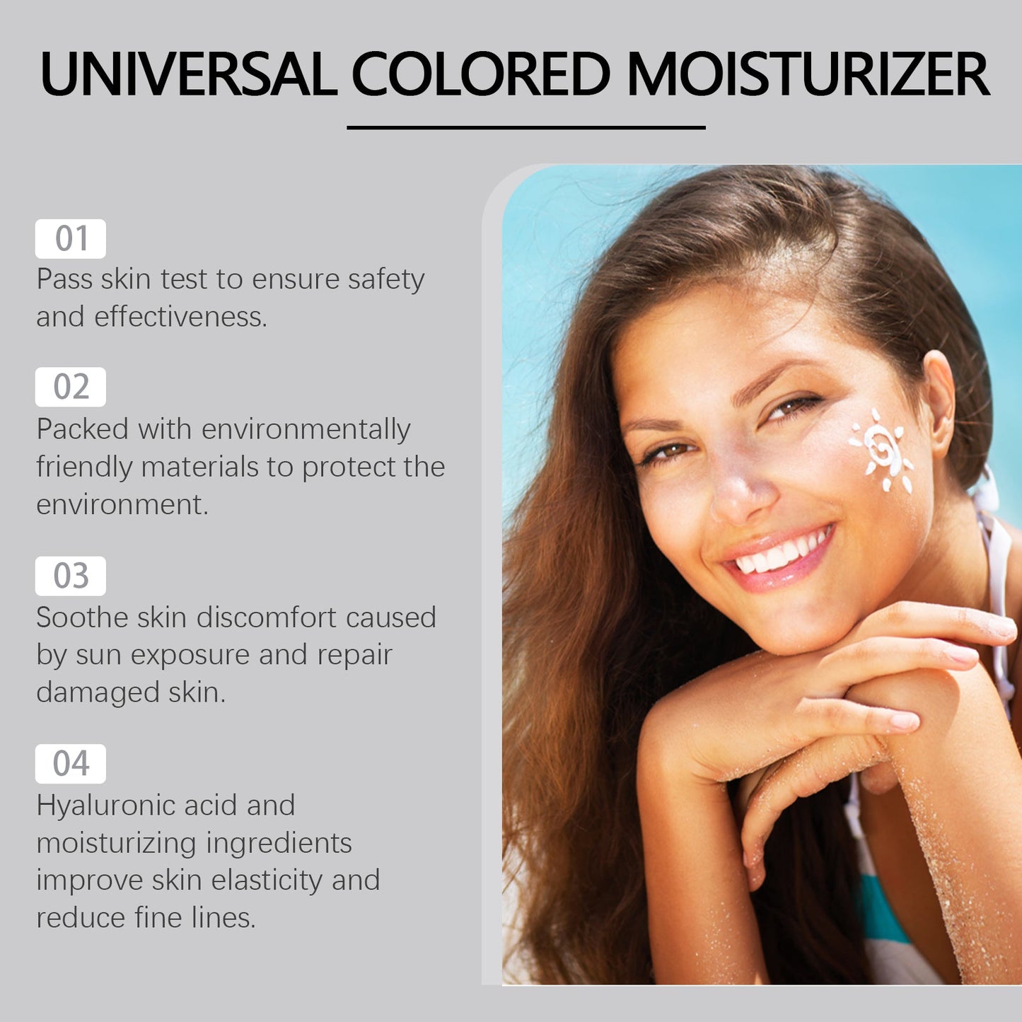 OUHOE Hyaluronic Acid Skin Care, Outdoor Uv Protection Multi-Functional Isolation Skin Gentle Moisturizing Protective Cream