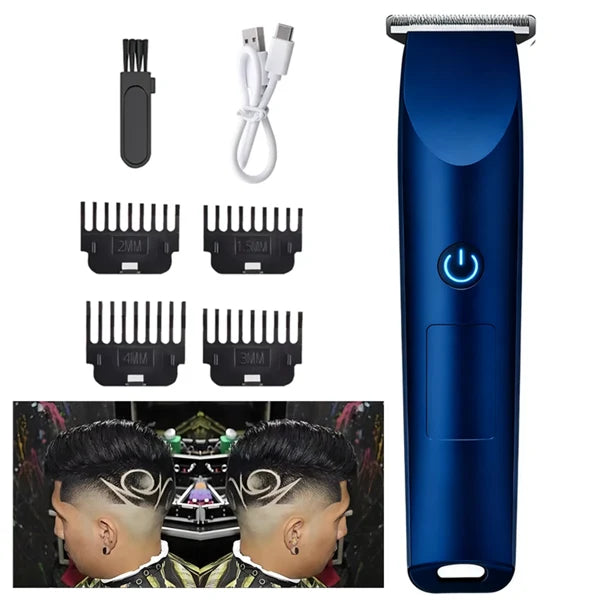 Men Pro Electric Hair Clippers Beard Trimmer Cutting Barber Shaving Machine Blue (Logistics Only For USPS.TK/TMEU Only For Self-pickup)