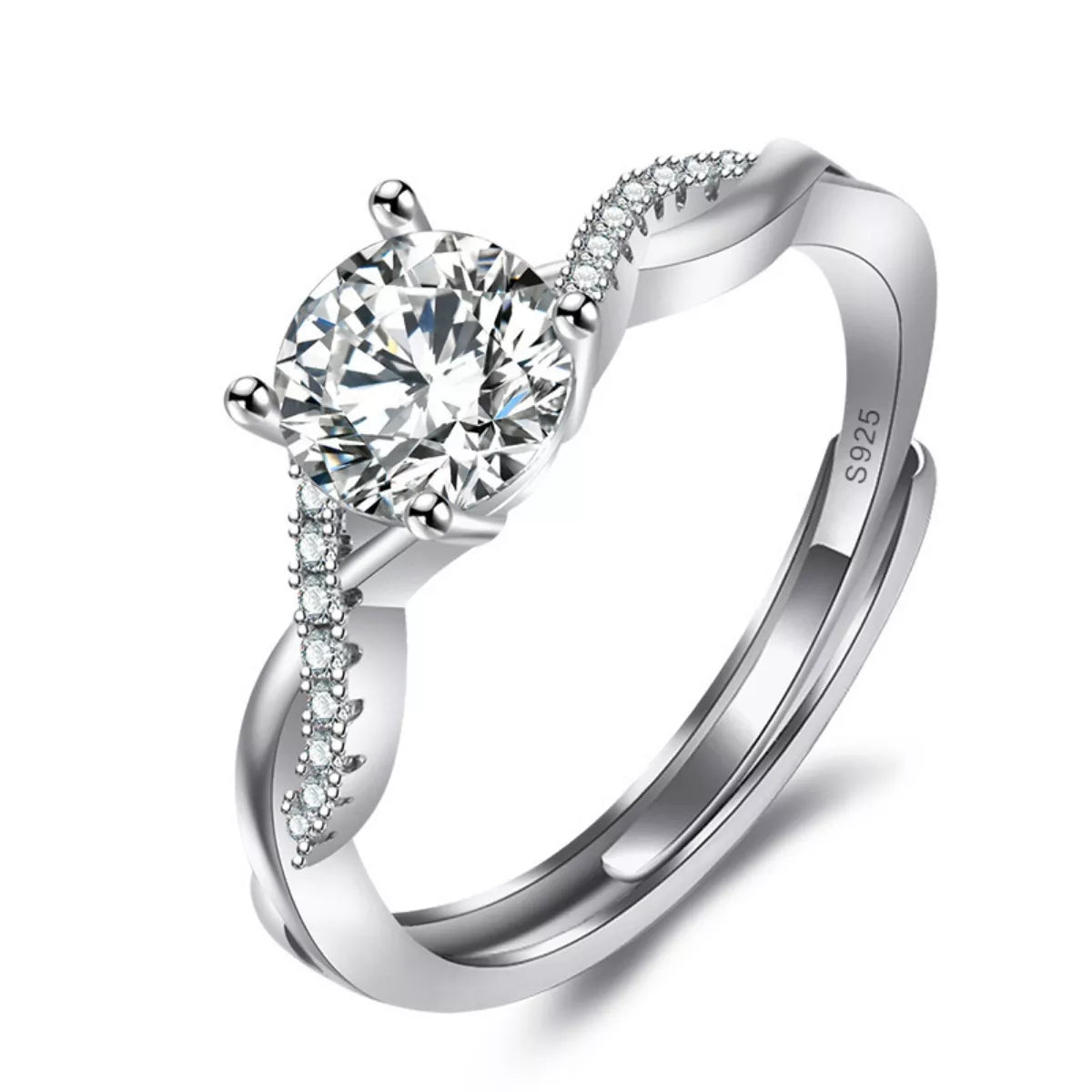 1 Carat Moissanite 925 Sterling Silver Ring