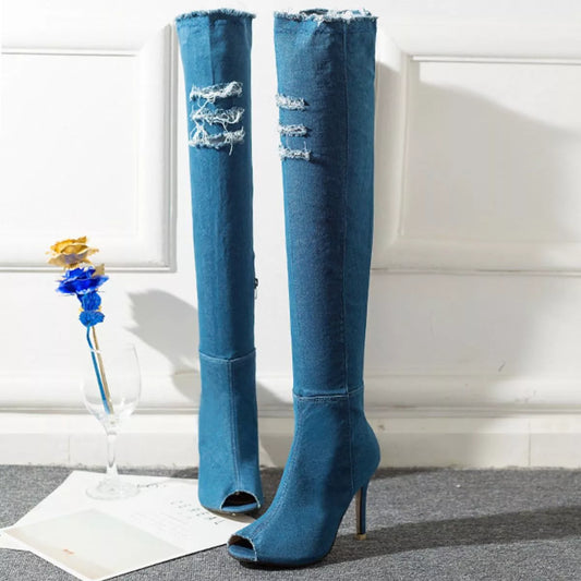 Peep Toe Stiletto Boots