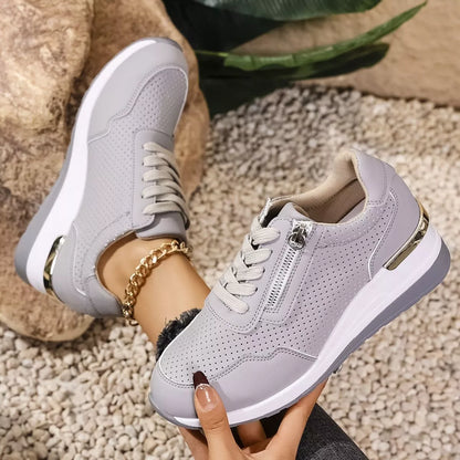 Lace Up Wedge Sneakers