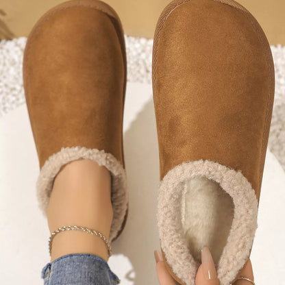 Plush Lined Round Toe Slippers