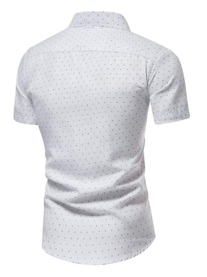 Men's Slim Fit Short Sleeve Dotted Shirt