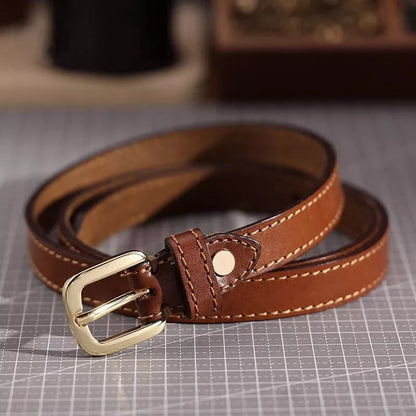 Classic Leather Belt with Buckle