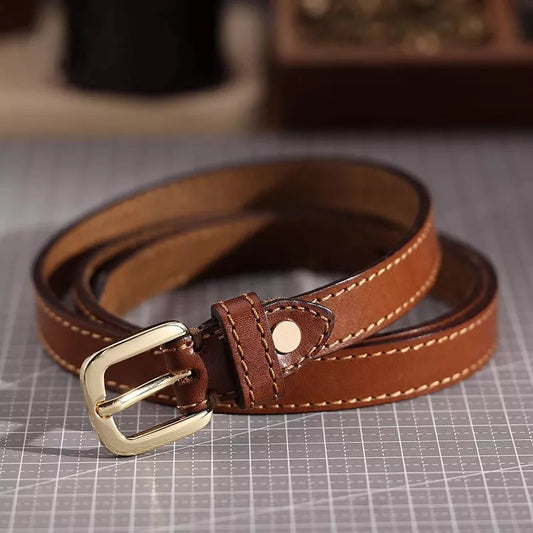 Classic Leather Belt with Buckle