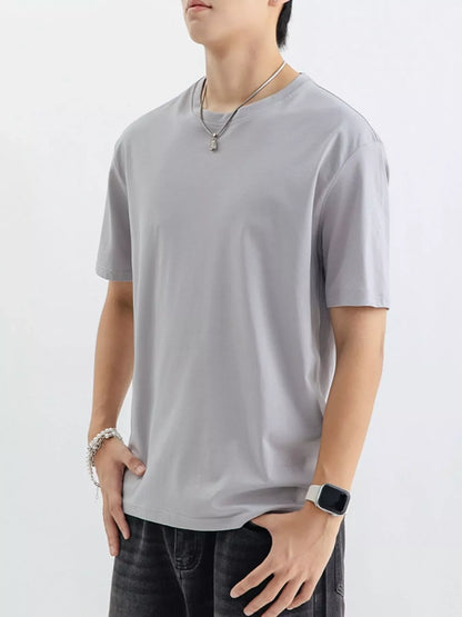 Men's Plus Size Casual Solid Color T-Shirt