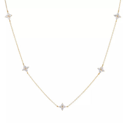 925 Sterling Silver Clover Charm Necklace