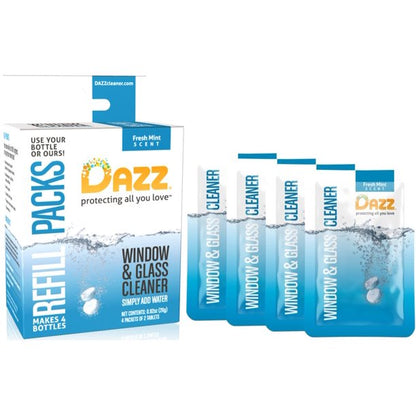 Dazz Cleaners Glass Cleaner Refill Pack, 4 Count (Case of 12)