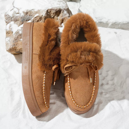 Fuzzy Round Toe Slip-Ons
