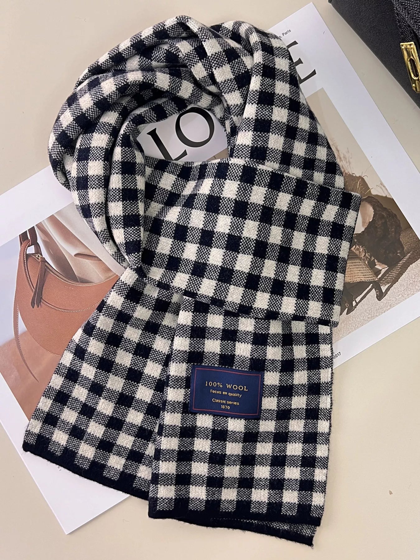 100% Wool Plaid Scarf