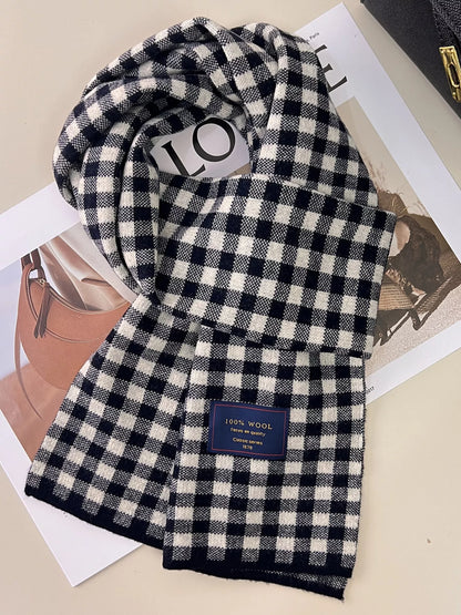 100% Wool Plaid Scarf
