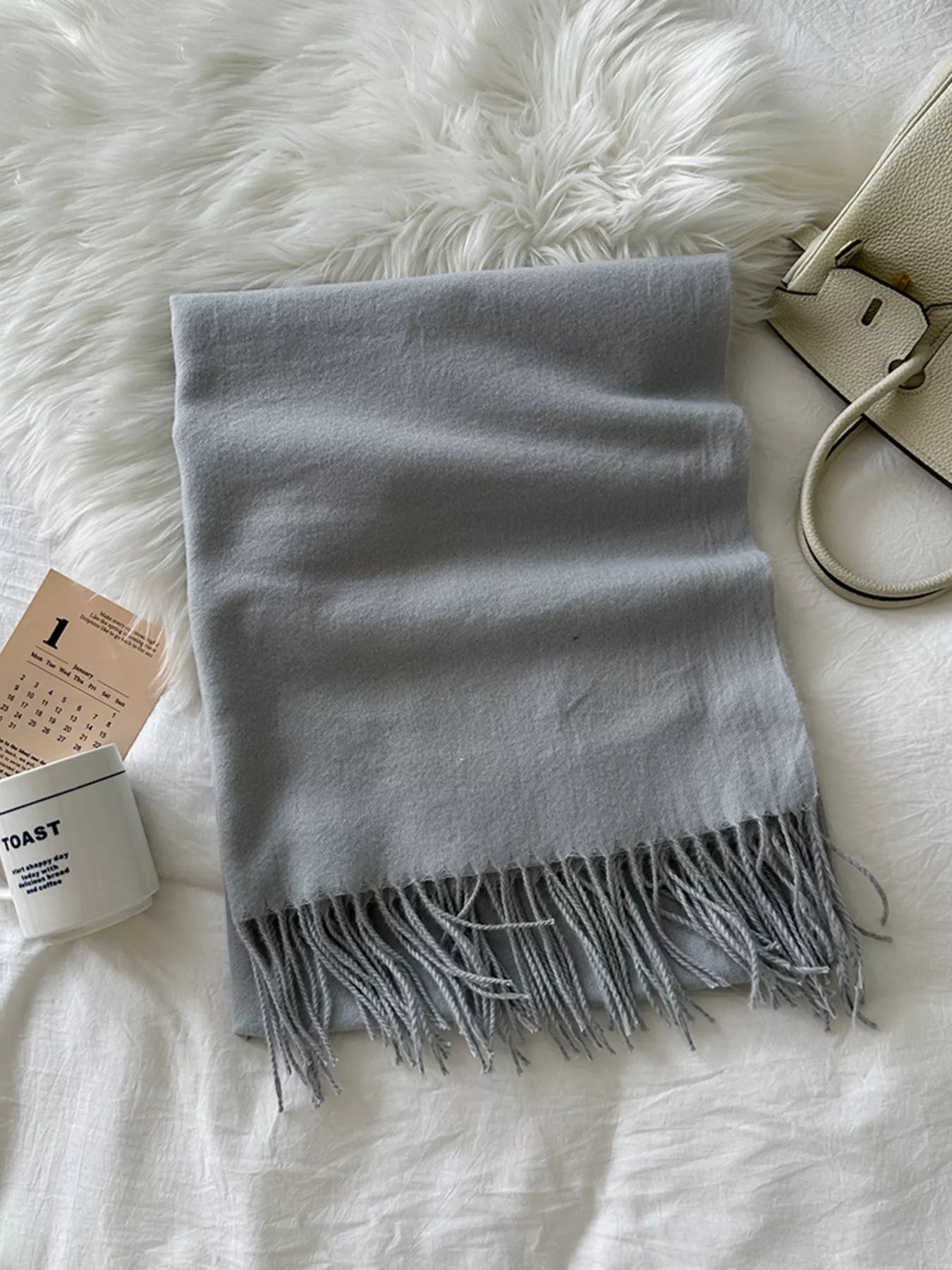 Fringe Solid Color Scarf