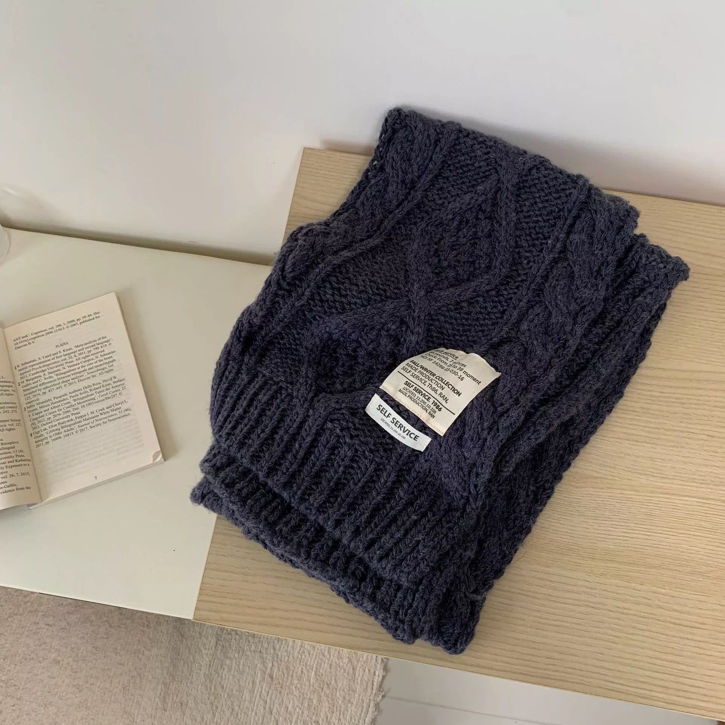 Chunky Cable Knit Scarf