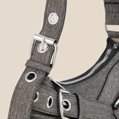 Fame Denim Belt Accent Shoulder Bag